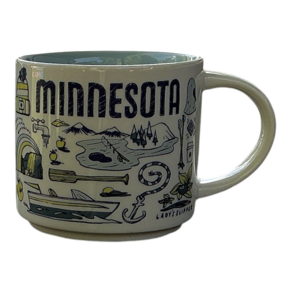 Starbucks Been There Minnesota Ceramic Mug 14 oz White Blue